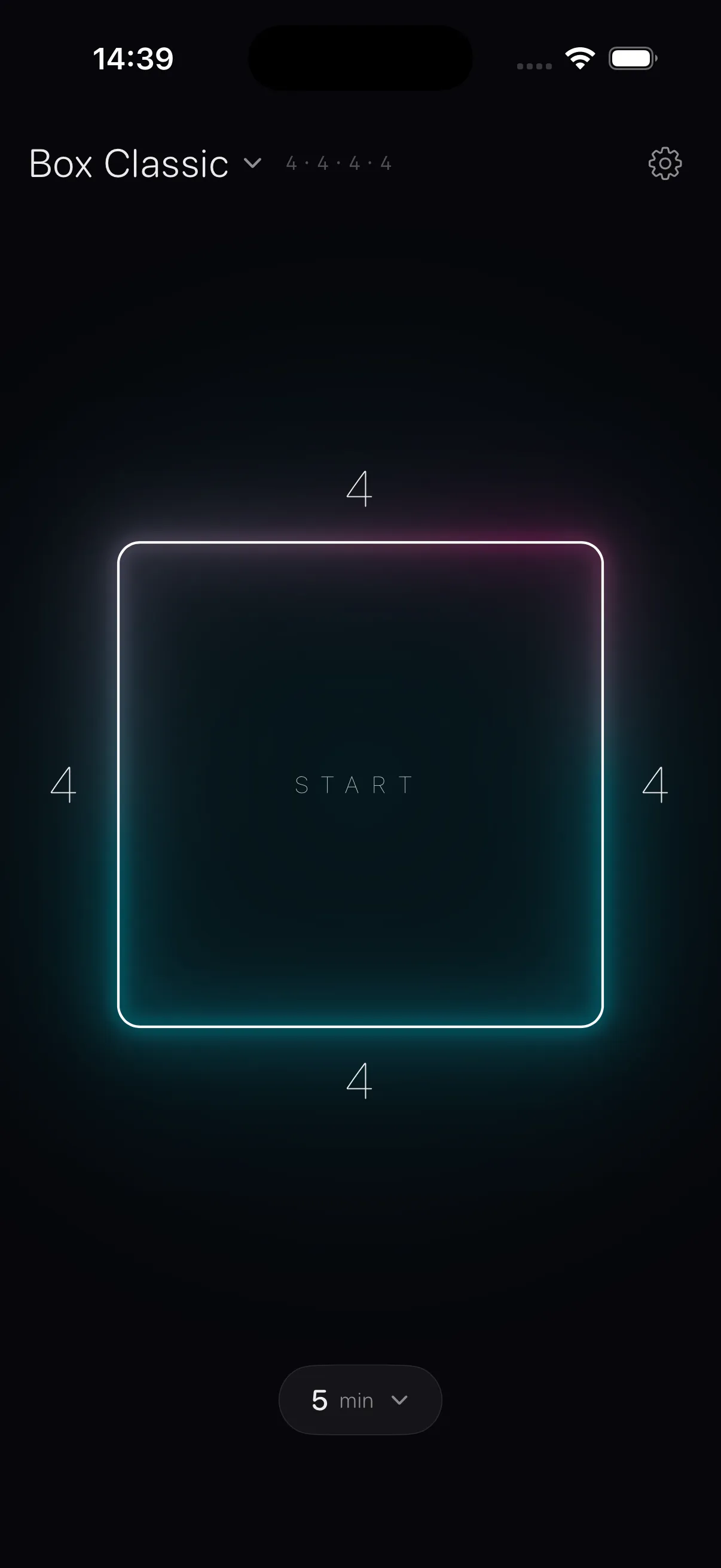 NeonBreath home screen