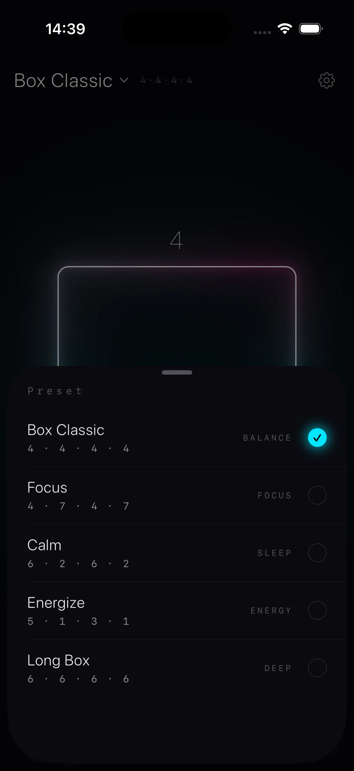 NeonBreath presets sheet